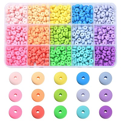750Pcs 15 Colors Handmade Polymer Clay Beads CLAY-YW0001-73-1
