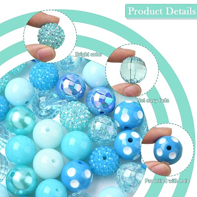 50Pcs 10 Styles Acrylic & Resin Round Beads Sets DIY-YW0012-03A-1