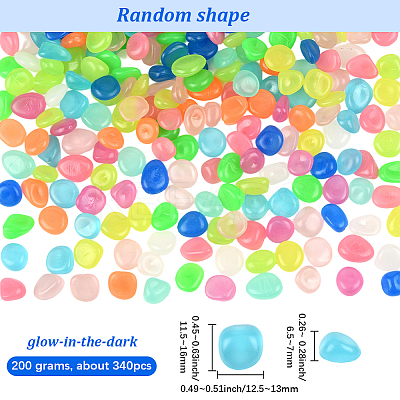 200g Luminous Acrylic Beads OACR-SP0001-79C-1