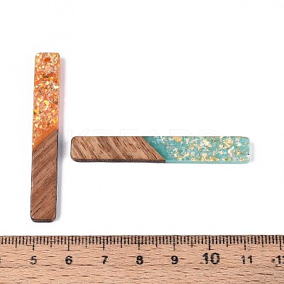Opaque Resin and Walnut Wood Pendants RESI-T060-09M-1