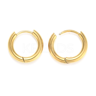 Ion Plating(IP) 304 Stainless Steel Huggie Hoop Earrings EJEW-O087-06F-G-1