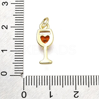 Brass Micro Pave Cubic Zirconia Pendants X-KK-Z100-21G-02-1