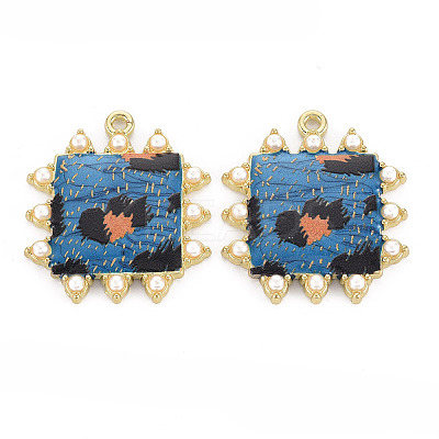 Rack Plating Printed Alloy Pendants LS-ENAM-Q445-006B-NR-1
