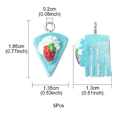 Opaque Resin Imitation Food Pendants CRES-YW0001-10C-1