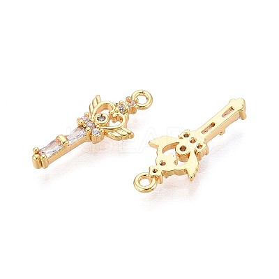 Brass Micro Pave Cubic Zirconia Pendants X1-KK-N263-84G-1