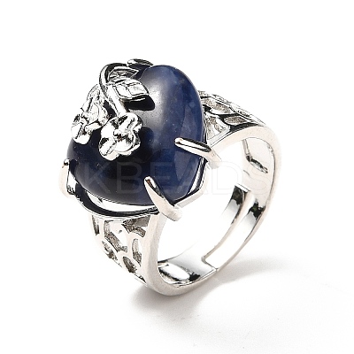 Natural & Synthetic Gemstone Adjustable Rings RJEW-P043-03P-1
