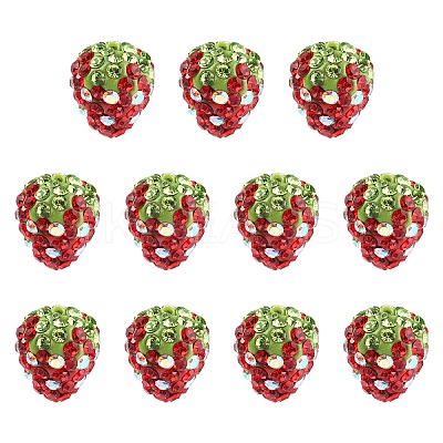 10Pcs Clay Polymer Rhinestone Beads RB-YW0001-28-1