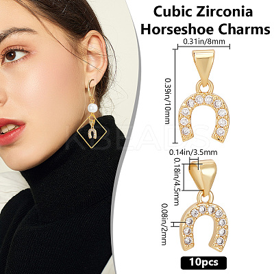 10PCS Brass Micro Pave Cubic Zirconia Charms ZIRC-BBC0002-54-1