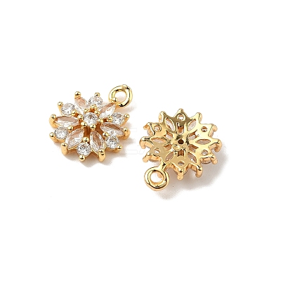 Brass Micro Pave Cubic Zirconia Pendants KK-D373-05G-1
