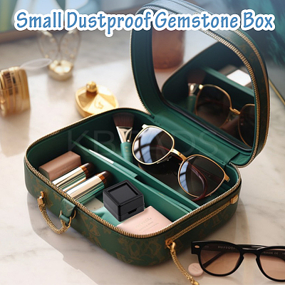Acrylic Square Loose Diamond Box with Visible Window CON-WH0088-76A-02-1