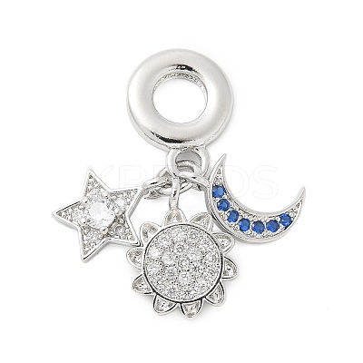 Brass Micro Pave Cubic Zirconia Pendants KK-S507-03P-1