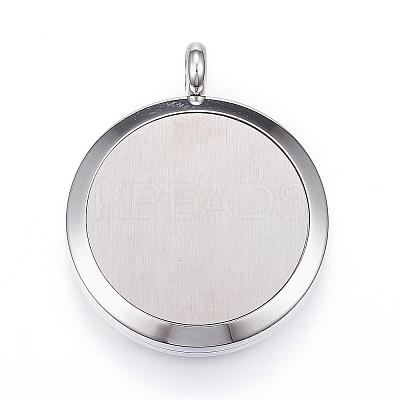Feng Shui 304 Stainless Steel Diffuser Locket Pendants STAS-D157-12I-1