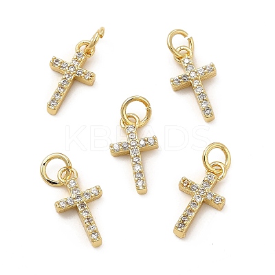 Brass Micro Pave Cubic Zirconia Charms KK-E068-VB260-1