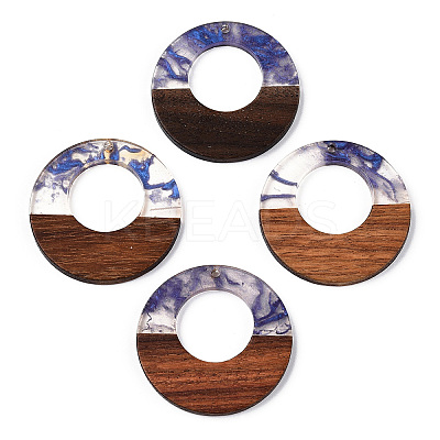 Transparent Resin & Walnut Wood Pendants LS-RESI-ZX017-46-1