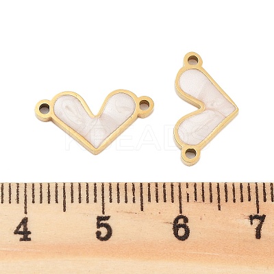 304 Stainless Steel White Enamel Connector Charms STAS-Z078-12G-1