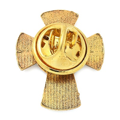 Cross Alloy Black Enamel Pins Brooches JEWB-M049-01AG-01-1