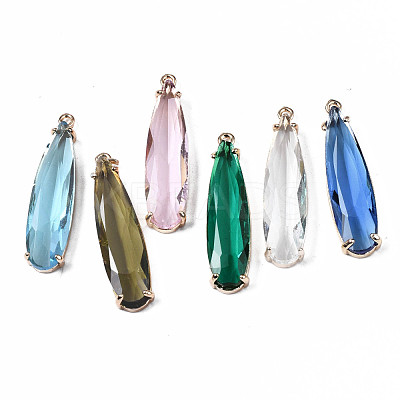 Transparent Glass Pendants GLAA-T007-15-1