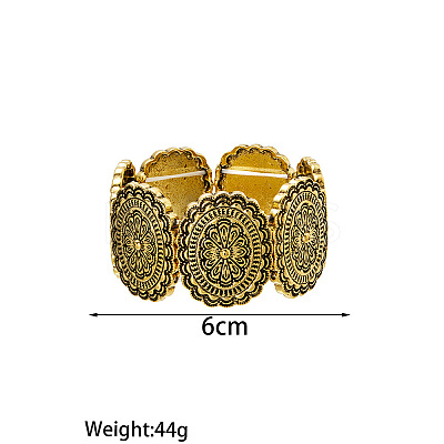 Alloy Oval Beaded Stretch Bracelets FS-WGED2CD-02-1