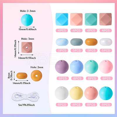 DIY Silicone Beaded Stretch Bracelets Making Kits DIY-TA0010-15-1