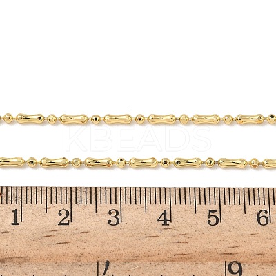 2MM Round Dog Bone Shape Brass Link Chain Necklaces for Women NJEW-K271-17G-1
