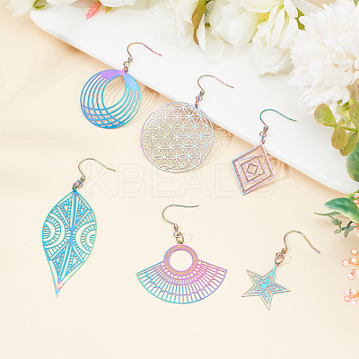 PVD Vacuum Plating 201 Stainless Steel Filigree Pendants STAS-UN0012-49-1