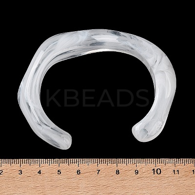Twisted Acrylic Cuff Bangles for Women BJEW-F538-03A-1
