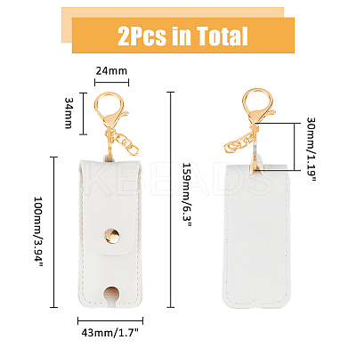 PU Leather Lipstick Holder Keychains AJEW-WH0270-203A-1