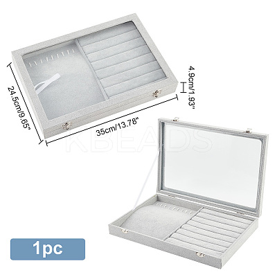 Rectangle Velvet Jewelry Presentation Boxes VBOX-WH0014-02-1
