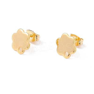 201 Stainless Steel Stud Earring Findings with Hole X-EJEW-A071-10A-G-1