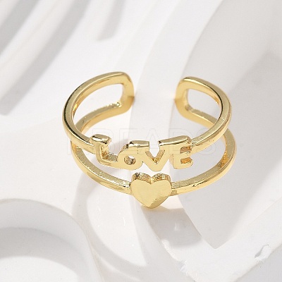 Brass Cuff Finger Rings RJEW-C120-09G-1