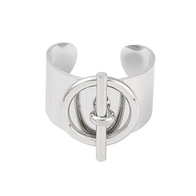 Non-Tarnish 304 Stainless Steel Circular & Rod-shaped Open Cuff Rings RJEW-C095-01P-1