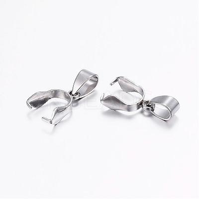 Tarnish Resistant 304 Stainless Steel Pendant Pinch Bails STAS-E127-11P-1
