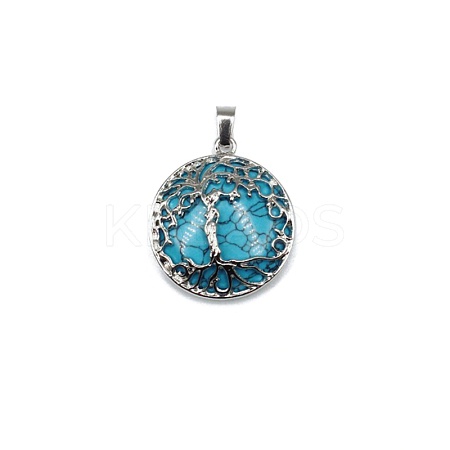 Synthetic Turquoise Pendants FIND-PW0025-04W-1