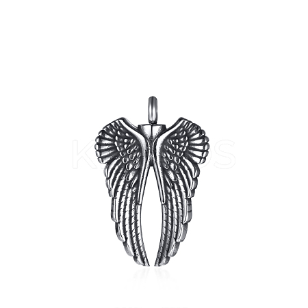 Openable Stainless Steel Memorial Urn Ashes Pendants BOTT-PW0002-043B-AS-1