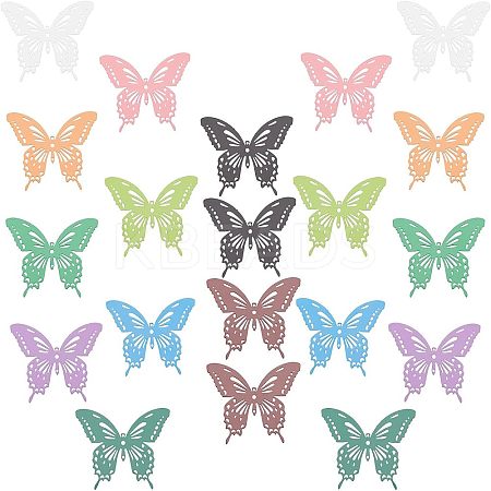 20Pcs 10 Colors Spray Painted 430 Stainless Steel Filigree Joiners Links STAS-UN0030-96-1