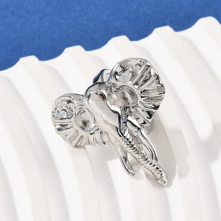 Brass Adjustable Open Cuff Rings for Women RJEW-R032-02P-1