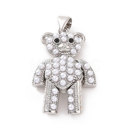 Brass Micro Pave Cubic Zirconia Pendants KK-G460-08P-1