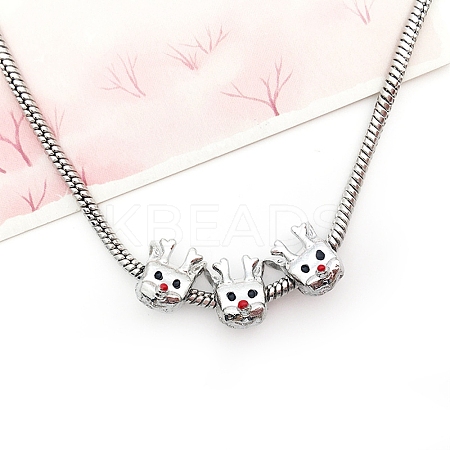 Christmas Theme Alloy Enamel European Beads LS-MPDL-Q213-03P-1