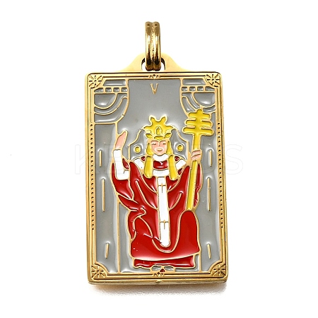Tarot 304 Stainless Steel Enamel Pendants STAS-M119-07D-G-1