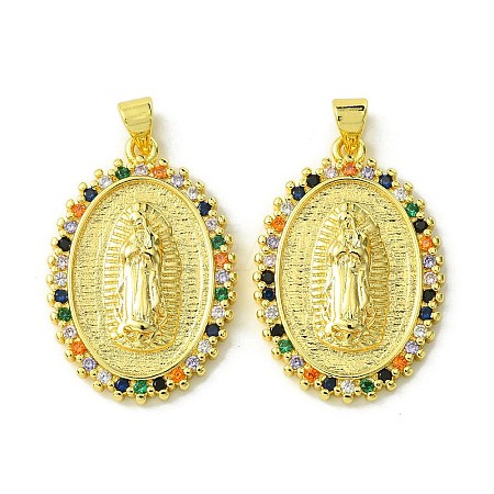 Brass Micro Pave Colorful Cubic Zirconia Pendants KK-H472-51B-G-1