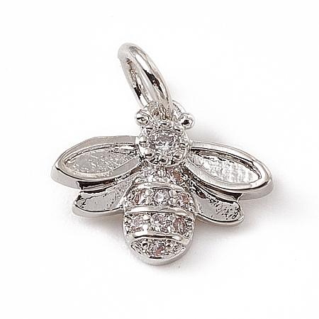 Brass Micro Pave Cubic Zirconia Charms ZIRC-F132-40P-1