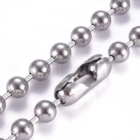 Non-Tarnish 304 Stainless Steel Ball Chain Necklace NJEW-G340-05P-03-1