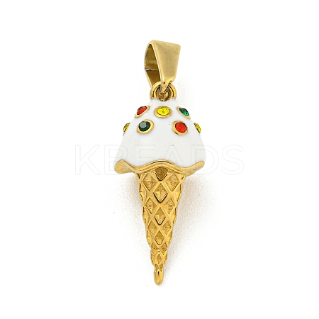 Ion Plating(IP) 304 Stainless Steel Enamel Pendants X-STAS-R231-05G-1