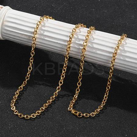 Ion Plating(IP) 304 Stainless Steel Cable Chain Necklaces for Women Men X-STAS-M102-68G-1