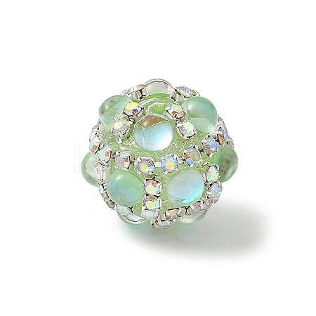 Sparkling Acrylic Encrusted Round Beads CLAY-NH0003-03S-05-1