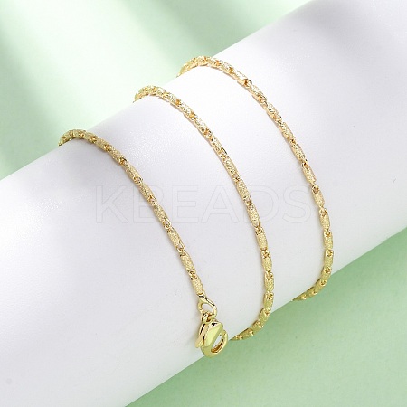 Brass Column Link Chain Necklaces MAK-L045-03G-1