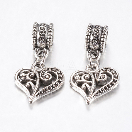 15Pcs Tibetan Style Alloy European Dangle Charms MPDL-ZF0001-02-1