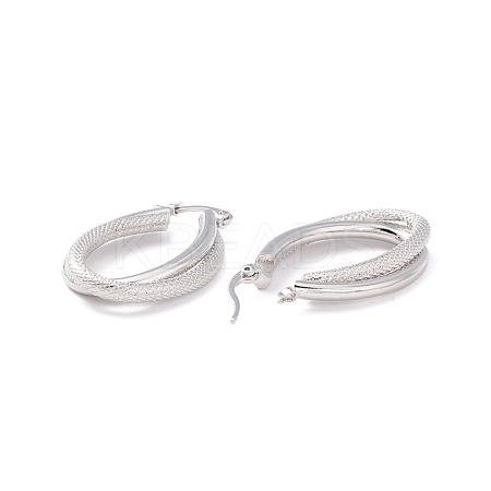 Chunky Textured Huggie Hoop Earrings for Women EJEW-A064-15P-RS-1