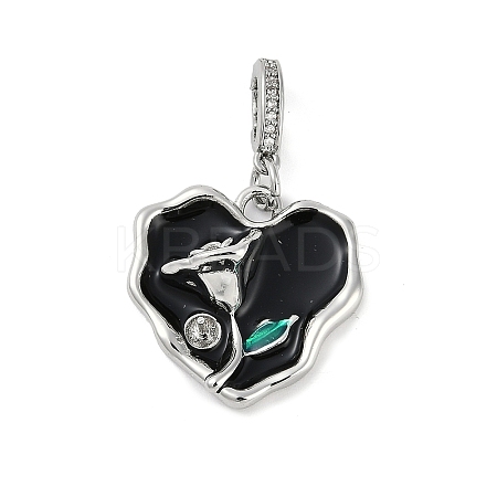 Brass Enamel Micro Pave Cubic Zirconia Pendants KK-U043-11P-02-1