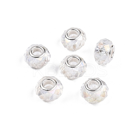 Transparent Glass European Beads GPDL-N004-D14mm-A01-1